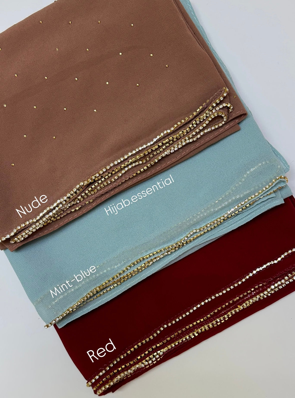 Rhinestone chiffon hijabs