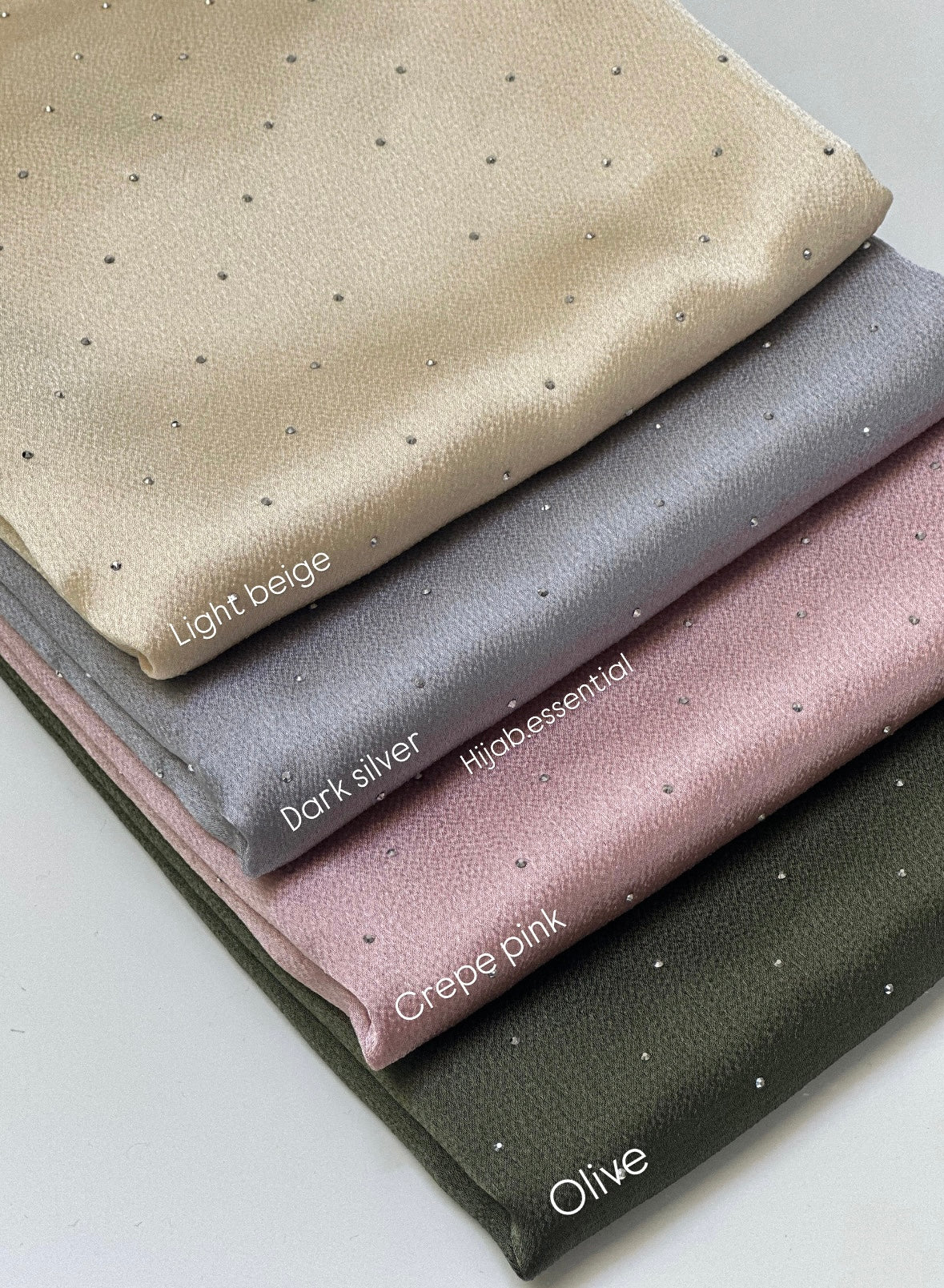 Bubble Satin with Rhinestone Hijabs