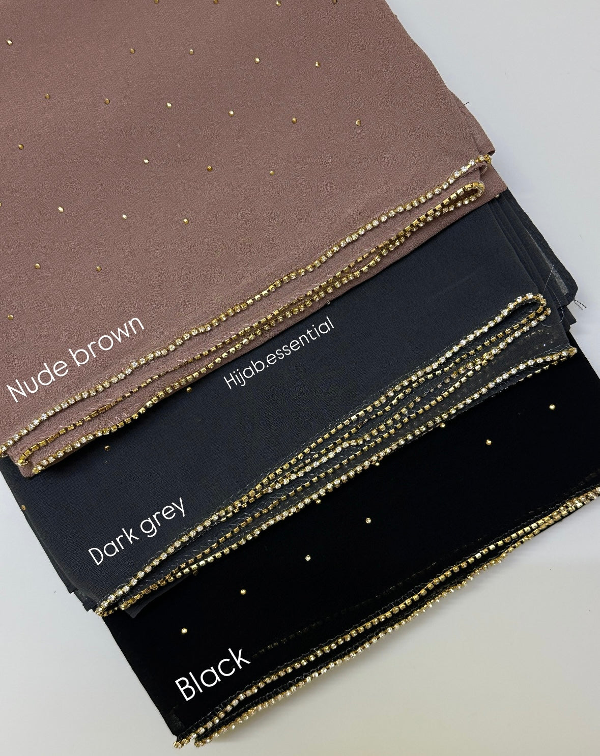 Rhinestone chiffon hijabs