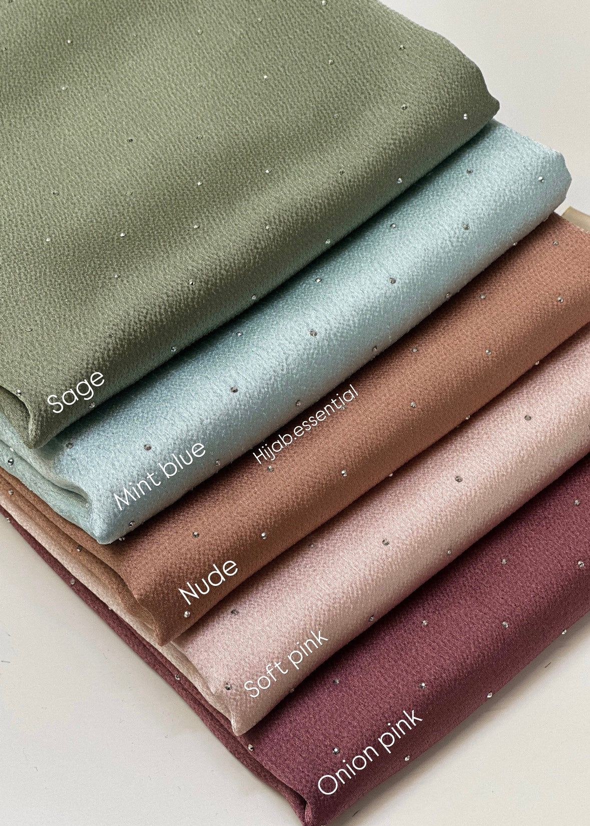 Bubble Satin with Rhinestone Hijabs