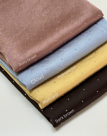 Bubble Satin with Rhinestone Hijabs