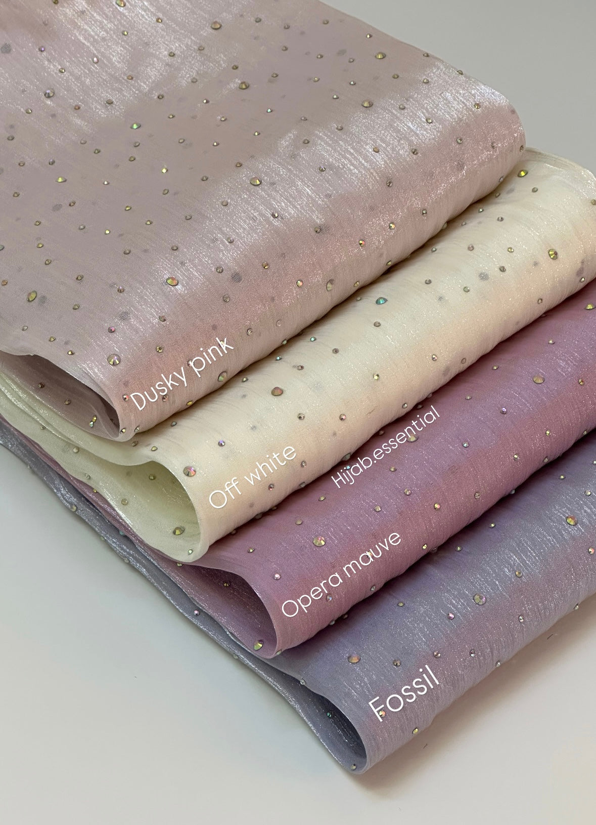 Shimmer Organza Hijabs (Dew drop Rhinestones)