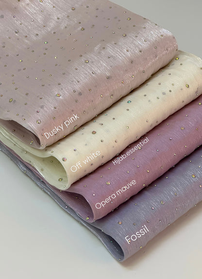 Shimmer Organza Hijabs (Dew drop Rhinestones)
