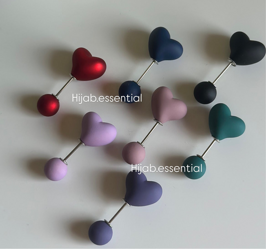 Heart Hijab Pins