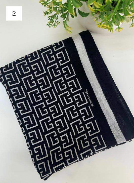 Printed Viscose Cotton (Black Edition)