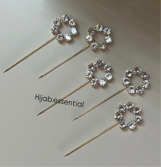 Flower Diamond Needle Pins