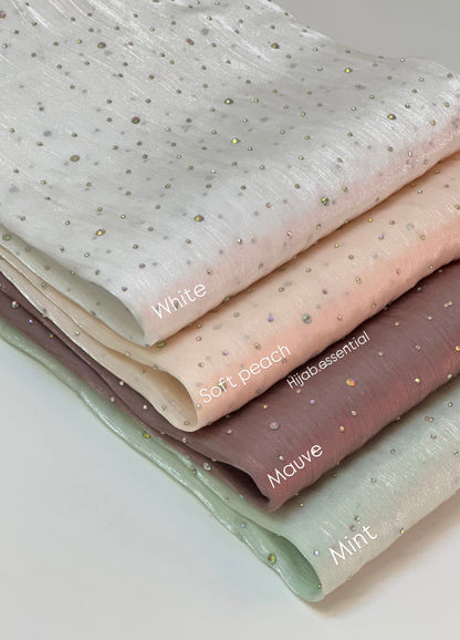 Shimmer Organza Hijabs (Dew drop Rhinestones)