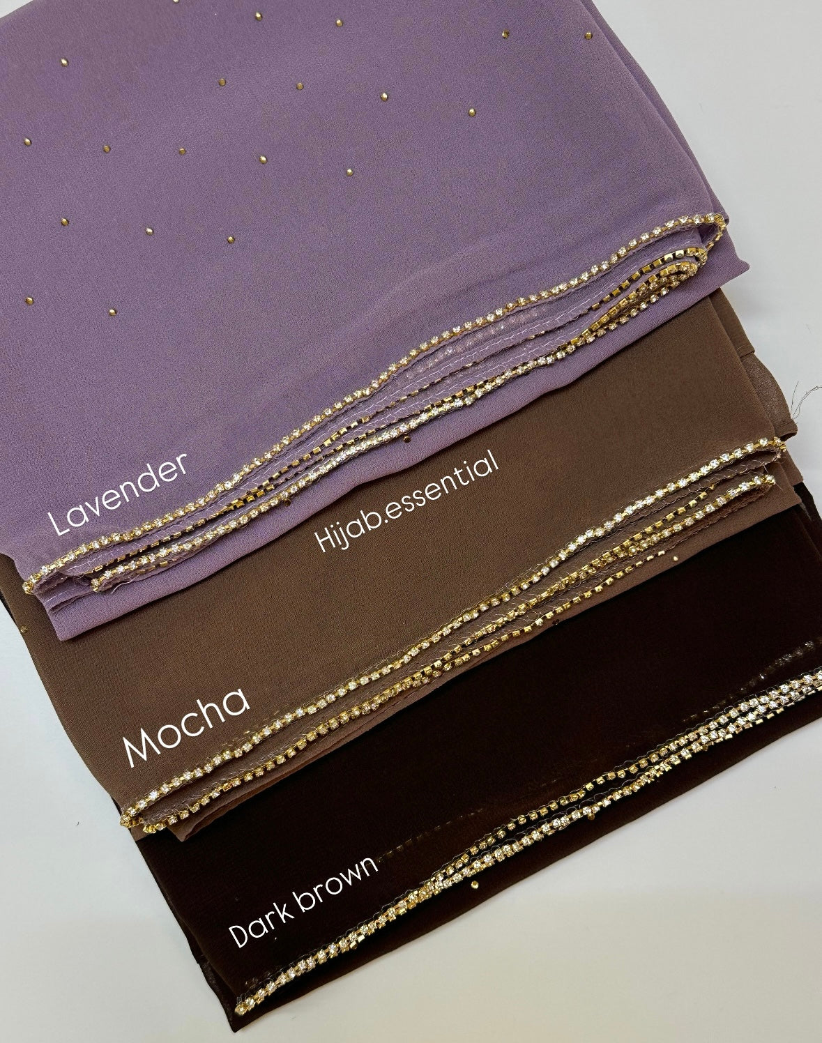 Rhinestone chiffon hijabs