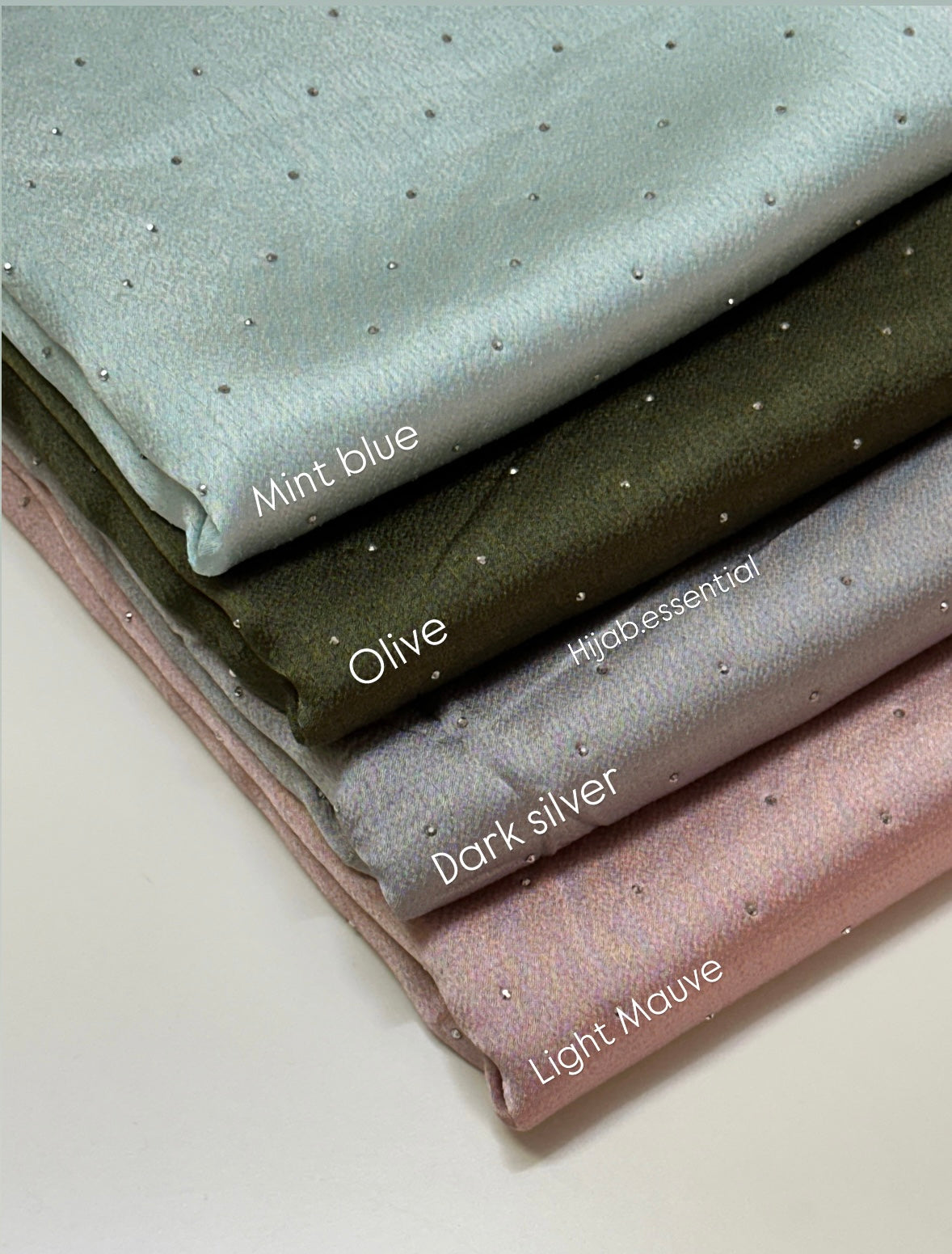 Bubble Satin with Rhinestone Hijabs