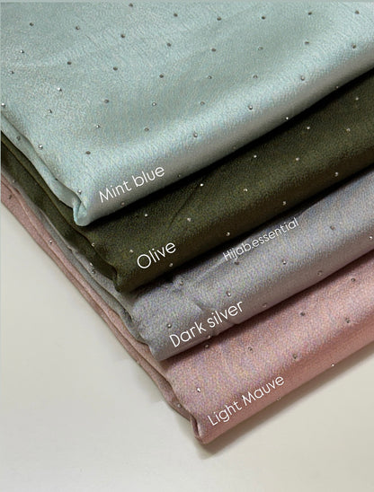 Bubble Satin with Rhinestone Hijabs