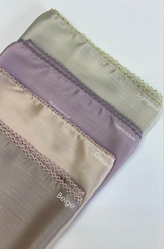 Muna Satin with Crochet Hijabs