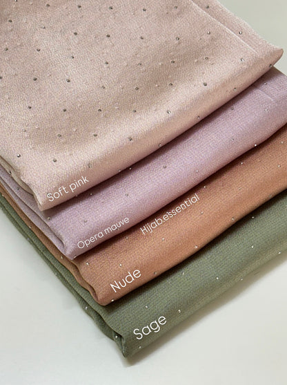 Bubble Satin with Rhinestone Hijabs