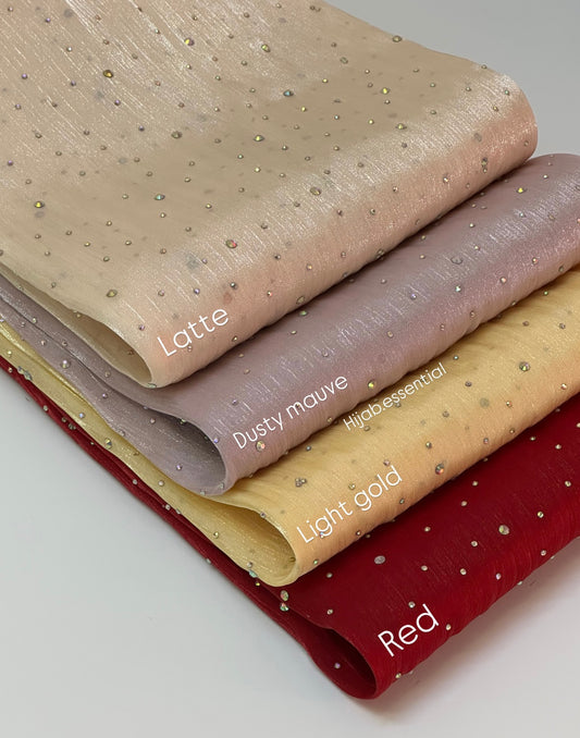 Shimmer Organza Hijabs (Dew drop Rhinestones)