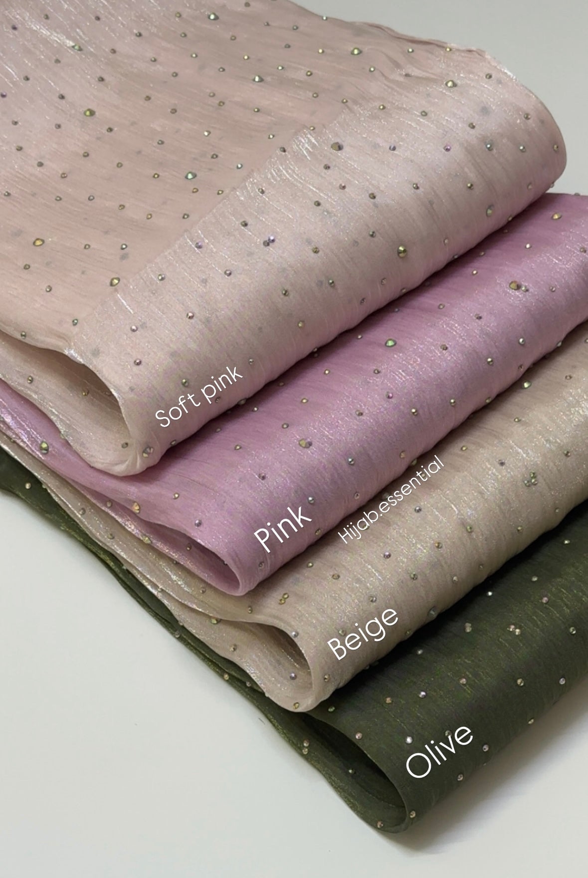 Shimmer Organza Hijabs (Dew drop Rhinestones)