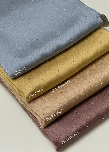 Bubble Satin with Rhinestone Hijabs